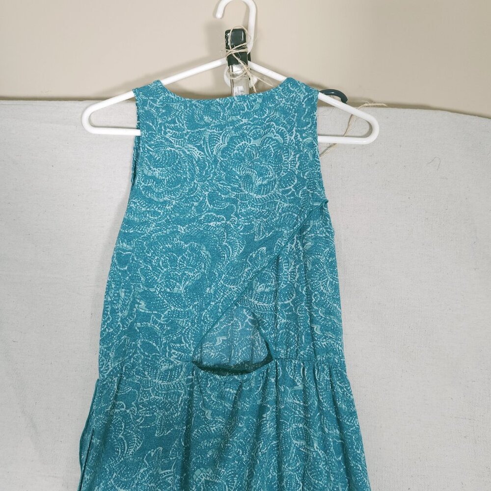 Toad & Co Womens Sunkissed Maxi Dress M Blue Green Floral Sleeveless Travel - Picture 12 of 13